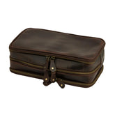 The Voyager Dual-Zip Leather Toiletry Bag | Full Grain Travel Dopp Kit