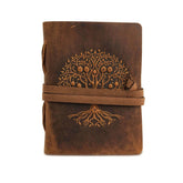 The Celestial Tree Journal β Handmade Leather Writing Notebook by Hideghar