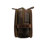 The Voyager Dual-Zip Leather Toiletry Bag | Full Grain Travel Dopp Kit