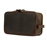 The Voyager Dual-Zip Leather Toiletry Bag | Full Grain Travel Dopp Kit