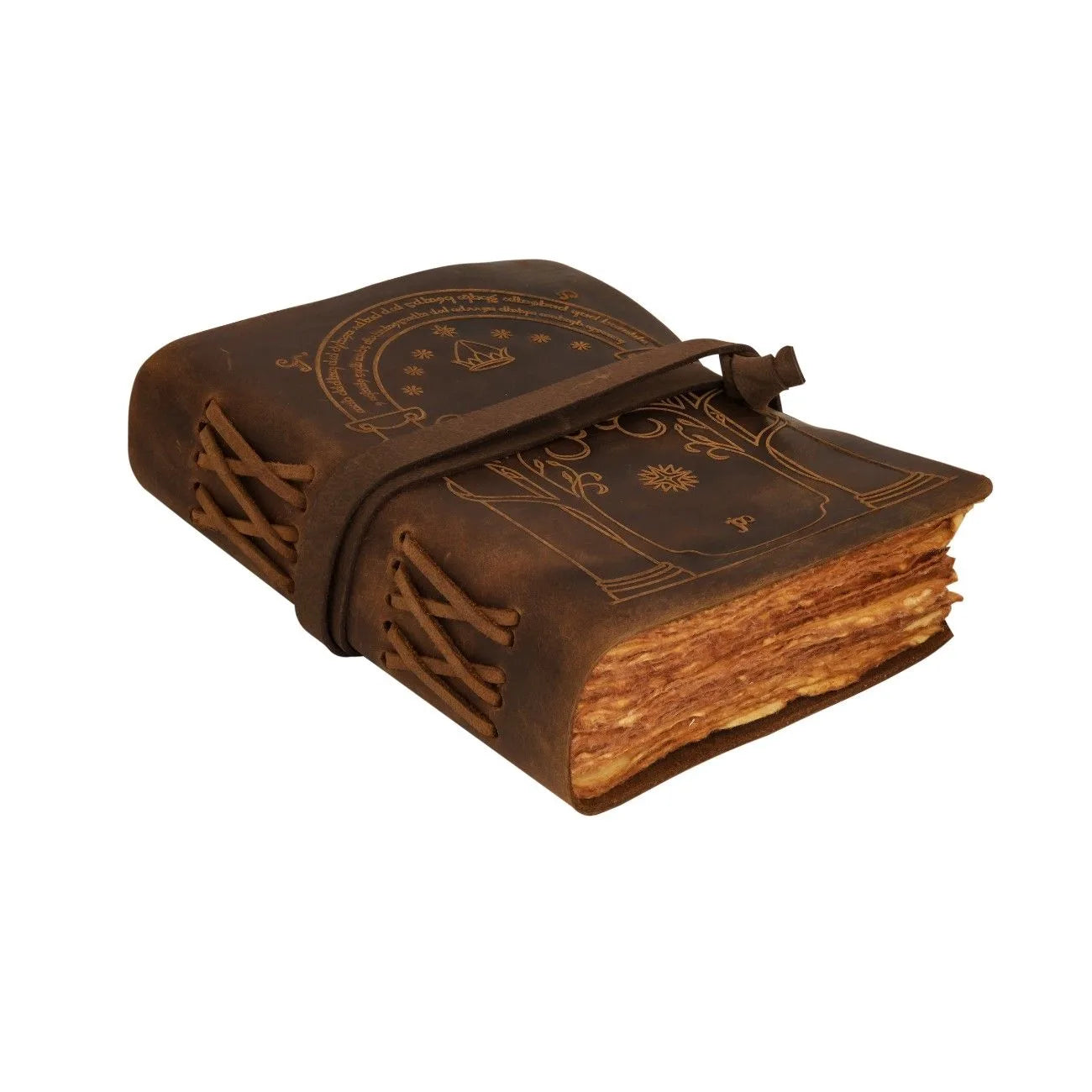 Door Of Durin Embossed Leather Journal | Handcrafted Lord of the Rings Inspired Notebook