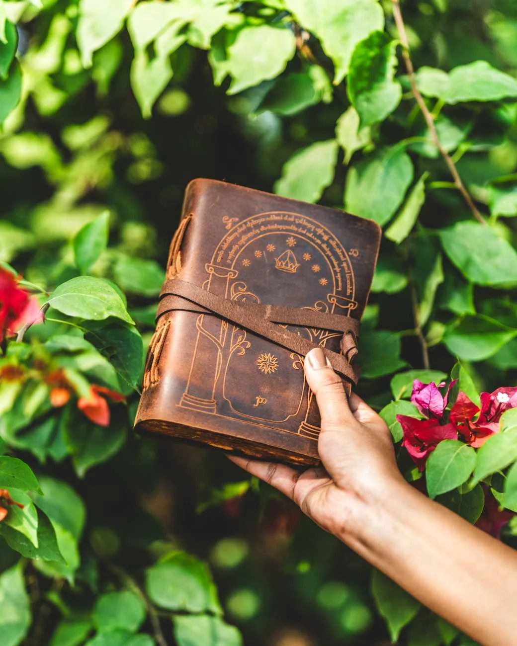 Door Of Durin Embossed Leather Journal | Handcrafted Lord of the Rings Inspired Notebook
